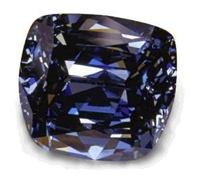 The Blue Lilli ~ This 30.06-carat blue diamond was cut by the William Goldberg Corporation. He named the stone after his wife, Lili. The stone's shape is a sort of tapered cushion.